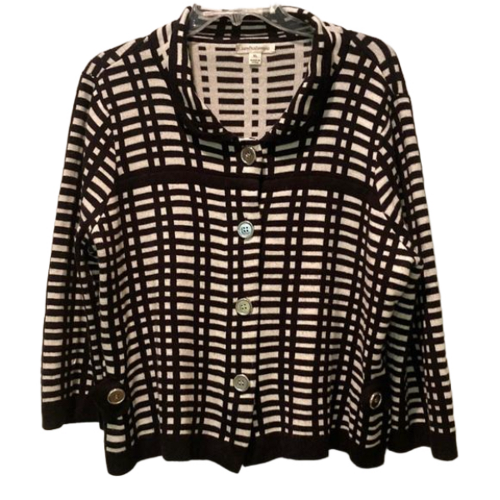 John Paul Richard Black White Cardigan Size XL